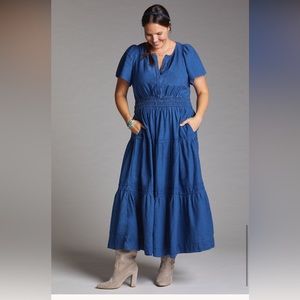 Anthropologie Somerset Maeve Chambray Maxi